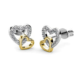 Náušnice Dvoubarevné srdce 