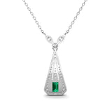 Luxusní náhrdelník s laboratorním smaragdem 